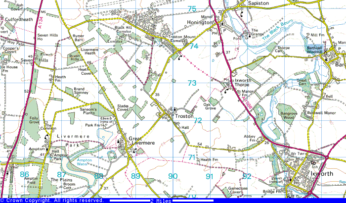 Click for a close up map showing where the church is